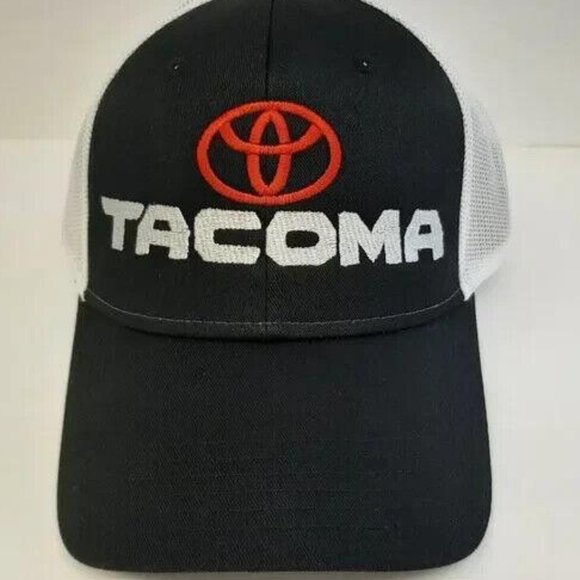 Other - Toyota Trucks Tacoma Embroidered Patch Curved Bill Hat Mesh Snapback Black White